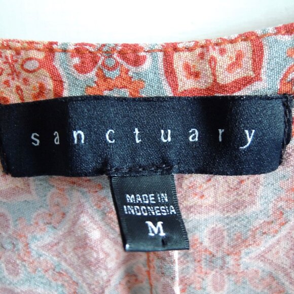 Nordstrom Sanctuary Coral Print Sleeveless Top M - Picture 9 of 10